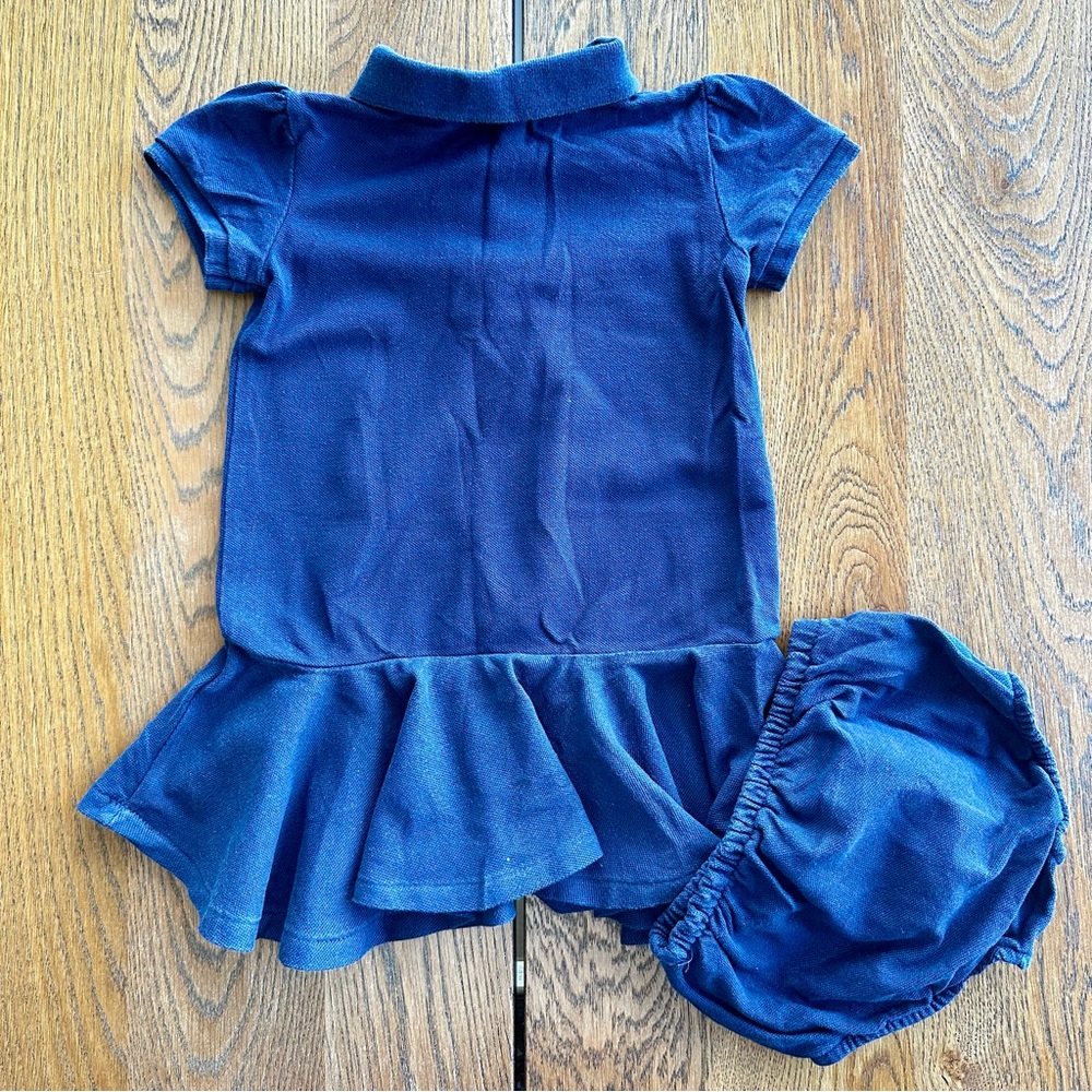 Navy Blue Polo Dress Set | Size 24m - Picture 2 of 2